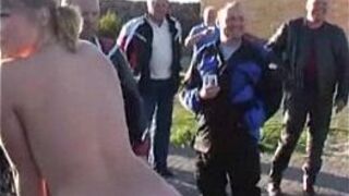 Sib loves flashing for the bikers - porn video