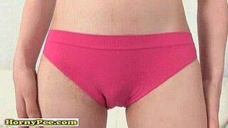 Brunette teen dildo pussy and piss - porn video