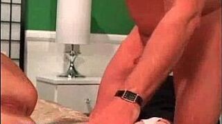 Small titted mom gets hairy beaver licked and fucked - porn video