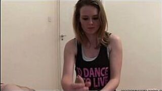 Young brunette mistreating a cock POV - porn video