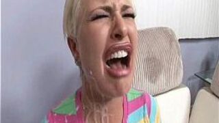 Dumb slut Andi sucks on a popcicle stick made out of cum - porn video