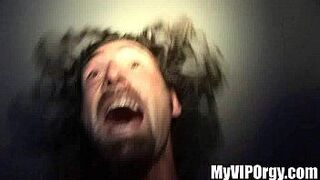 girl gets double teamed in the club - porn video