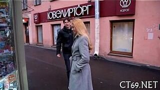 Juicy wench jumps on hard dong - porn video